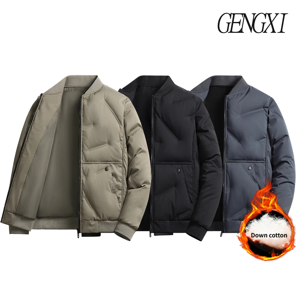Outono inverno nova chegada jaqueta de algodão estilo piloto masculino negócios-casual proteção contra tempo frio casaco de gola elegante