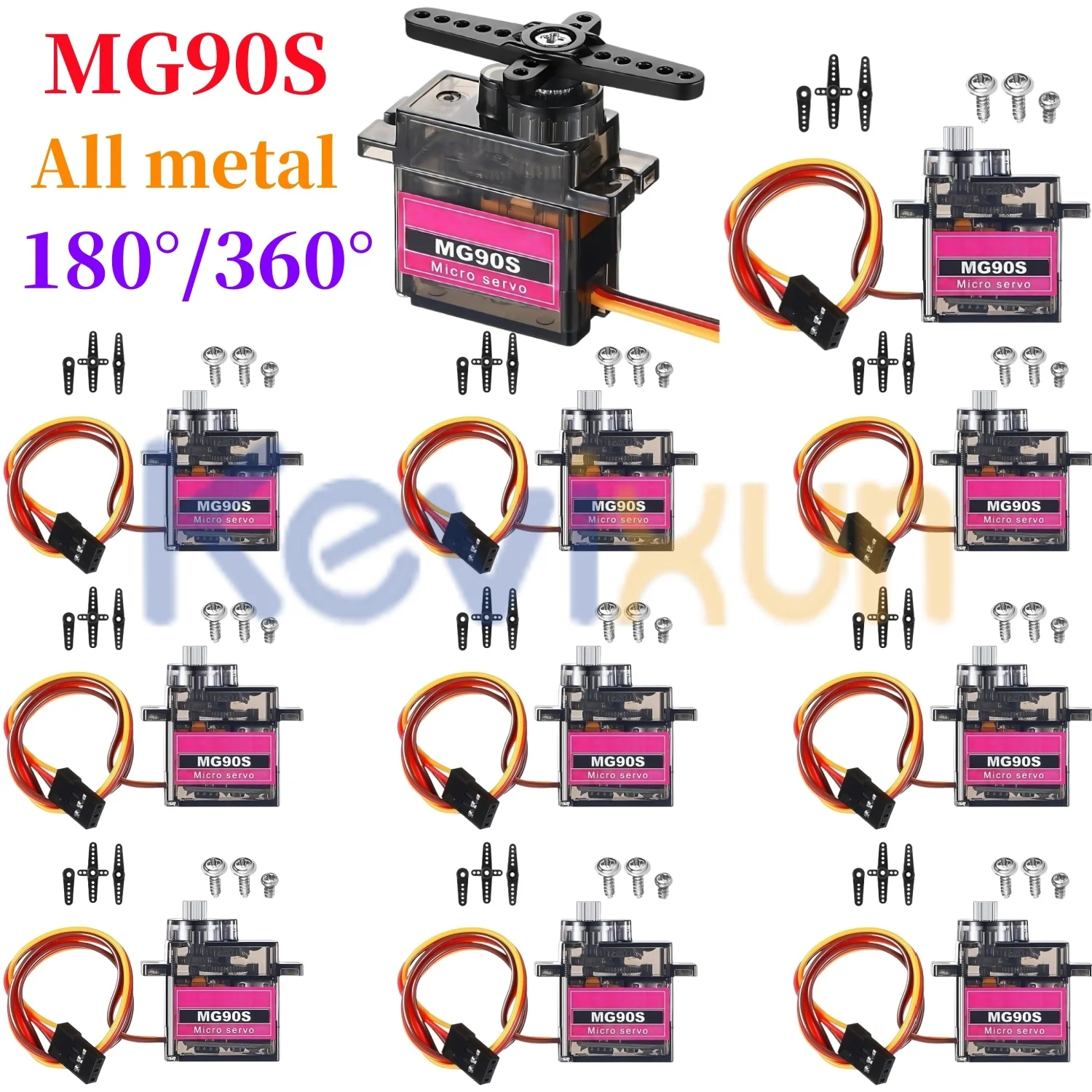 MG90S Servo 2/5/10 Pcs All Metal Gear 9g SG90 Upgraded Version For Helicopter Plane Boat Car Trex 450 RC Robot 180 360 Degree