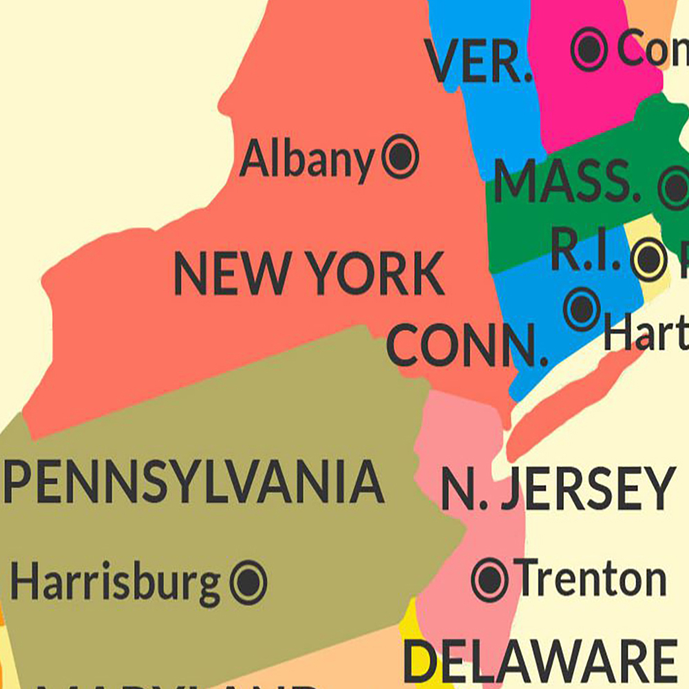 Mapa dos EUA em Inglês Pintura a Lona, Arte Mural, Cartazes e Impressões, Material de Escritório, Sala, Decoração do lar, 150x100cm