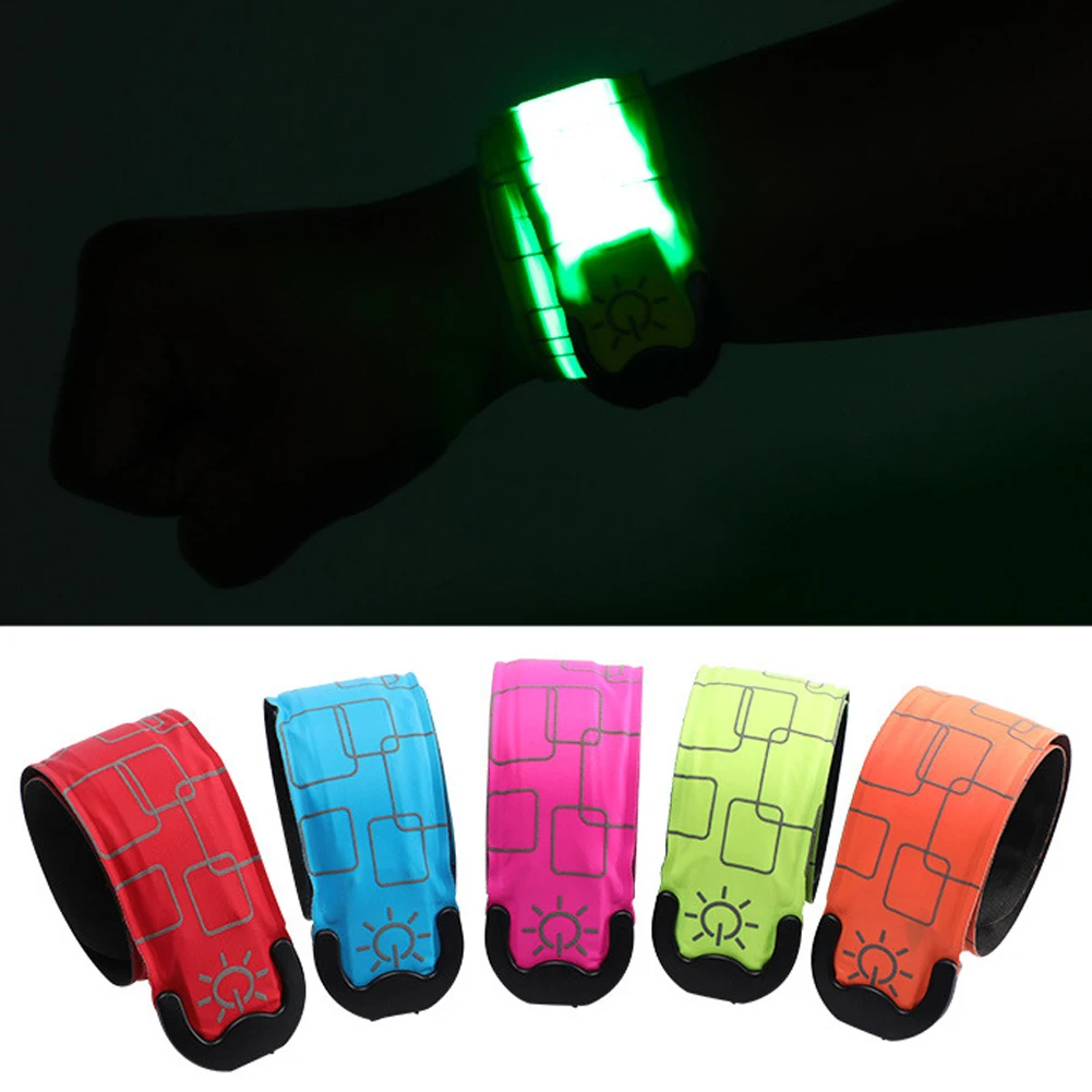 Muñequera LED de alto brillo, decorativa, recargable, LED, bofetada, brillante, para correr de noche, pulsera para deportes al aire libre, fiesta