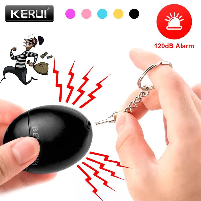 KERUI Personal Alarm สําหรับผู้หญิง Defensa Personal Personal Alarm 120db Self Defense พวงกุญแจปลุกส่วนบุคคลสําหรับเด็กผู้หญิงผู้สูงอายุ