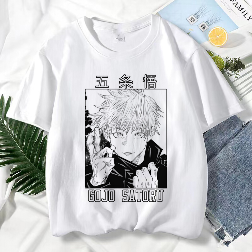 Japanse Anime Jujutsu Kaisen T-shirt voor Mannen Gojo Satoru Print Grafische T-shirts Unisex Harajuku Fashion Casual Korte Mouw Tee