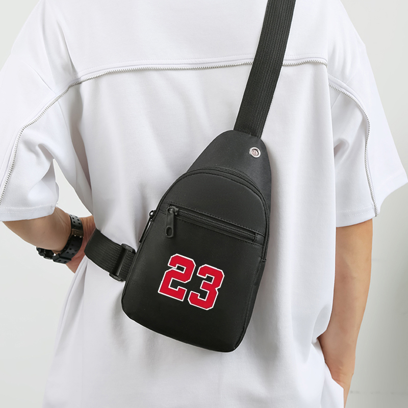 Bolsa quadrada neutra para homens e mulheres, perfeita para viagens ou negócios, com design impresso digital.