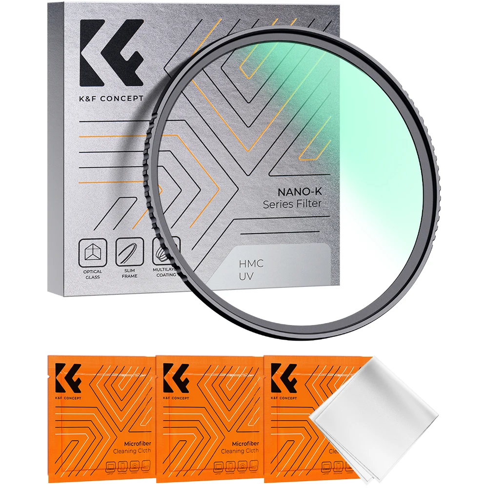 K&F Concept Óptica de lente con filtro UV de 37-86 mm con protección multicapa para lentes de cámara 49 mm 52 mm 55 mm 58 mm 62 mm 67 mm 77 mm 82 mm