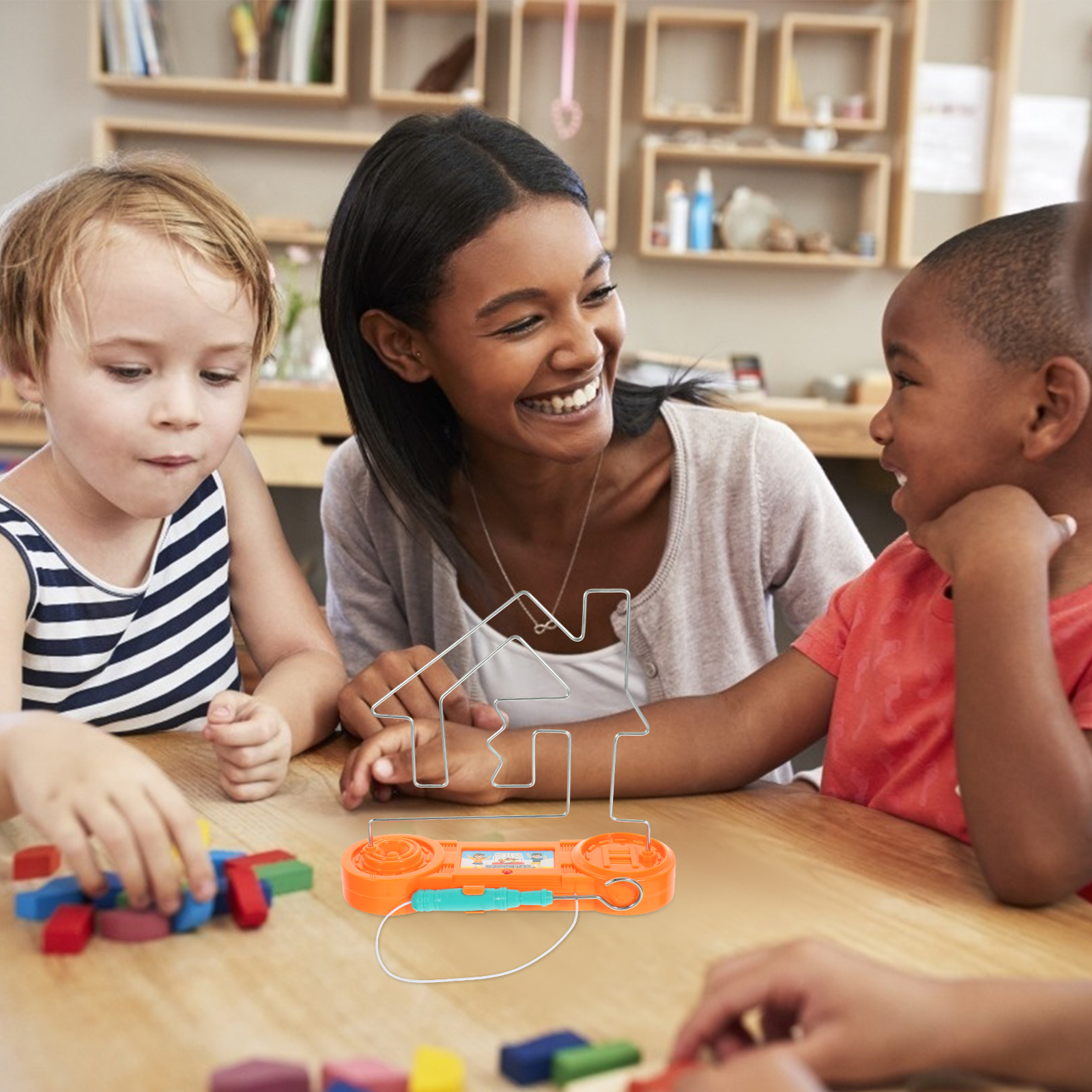 Juegos de laberinto de descarga eléctrica para niños: juguetes infantiles para Navidad y cumpleaños (naranja)