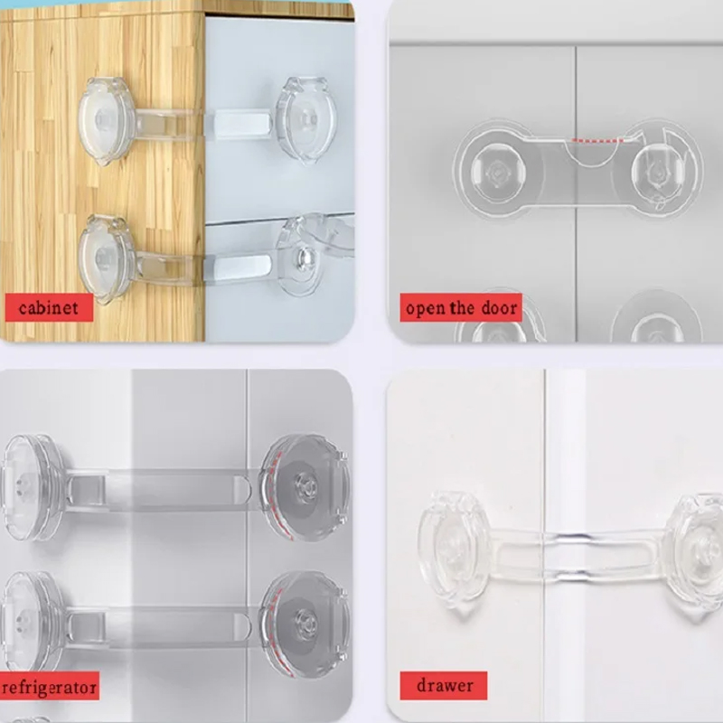 6 pçs fechaduras de armário do bebê cinta gaveta bloqueio criança anti abertura geladeira bloqueio casa bebê anti pitada proteção segurança fivela