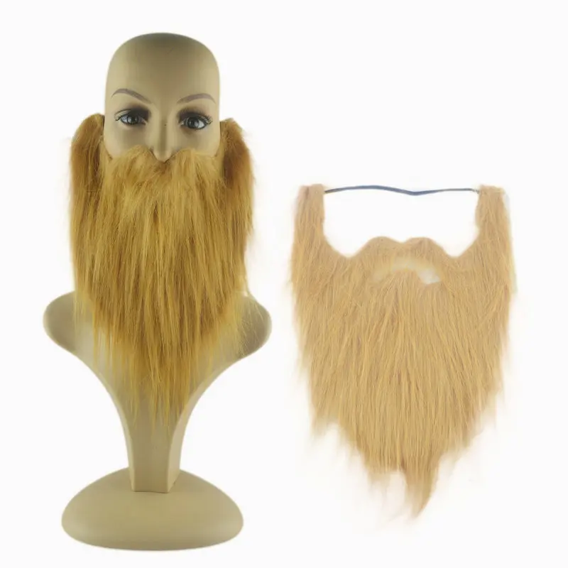 Barba finta in maschera fai-da-te da 1 pezzo: lanugine lunghe, baffi, oggetti di scena per feste di Natale