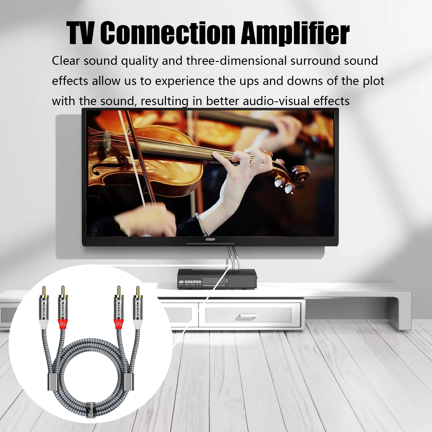 Cable RCA de 2 RCA macho a 2-RCA macho, Cable de Audio para subwoofer, Cable de Audio auxiliar estéreo para consola de cine en casa HDTV, reproductor de DVD, Etc.