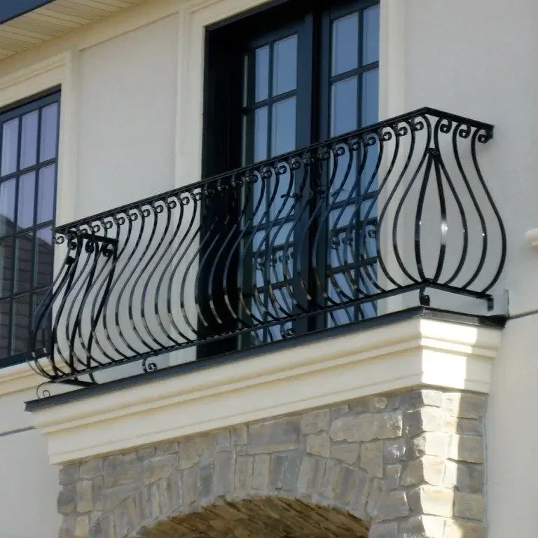 wholesale factory Wrought Iron Balcony Balustrade  Iron Balcony Rail  Wrought Iron Balcony