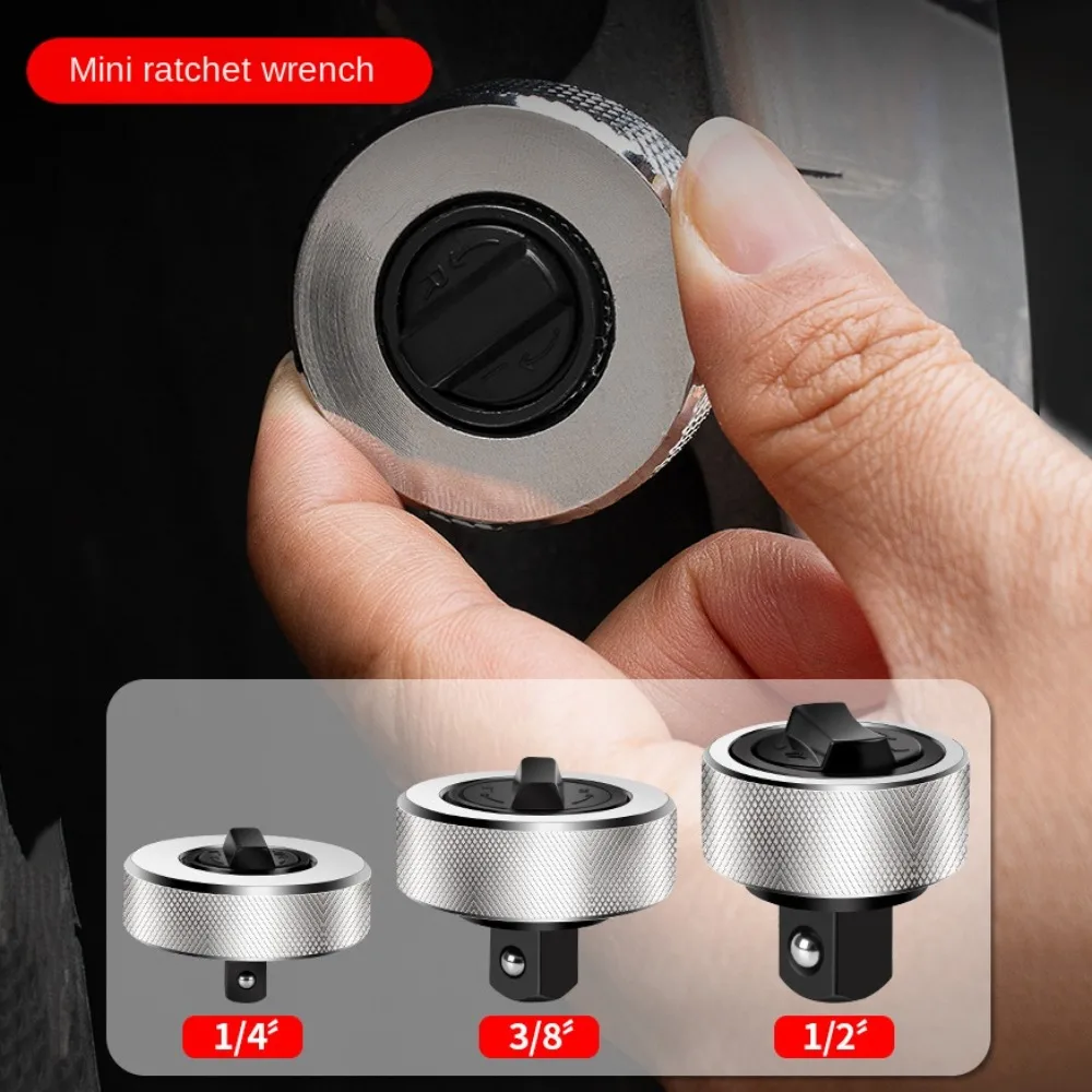 Mini Ratchet Wrench 1/4" 3/8" 1/2" Drive Small Quick Socket Portable Whole Steel Palm Finger Reversible Two-way Square Tool