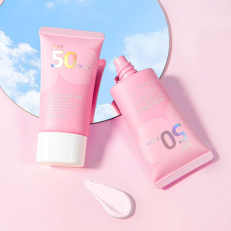 さくら日焼け止めクリームプロテクターフェイシャルサンブロック Spf50 ゲルアイソレーションローションクリーム漂白クリーム顔の保湿剤明るくする