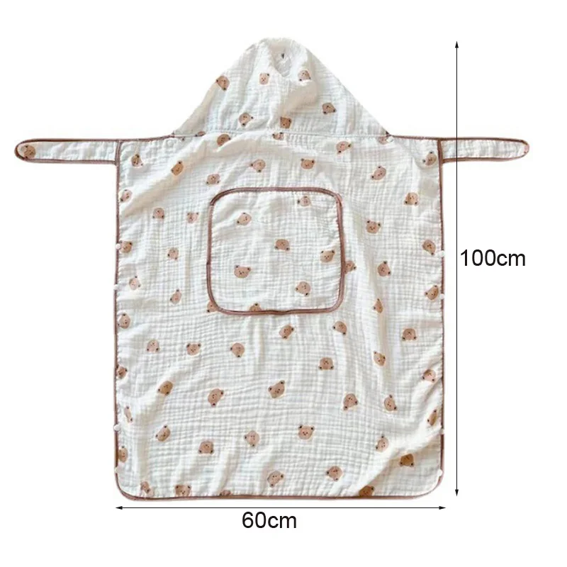 모슬린 아기 유모차 담요 신생아 Swaddle Wrap 만화 후드 슬링 커버 모기 방지 태양 보호 유아 잠자는 이불