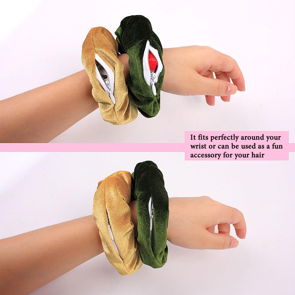 สายตาความลับผมผูกผม Scrunchie ช่องเก็บของที่ซ่อนอยู่พร้อม Zip Stash Pocket Travel Diversion Stash Safe Container