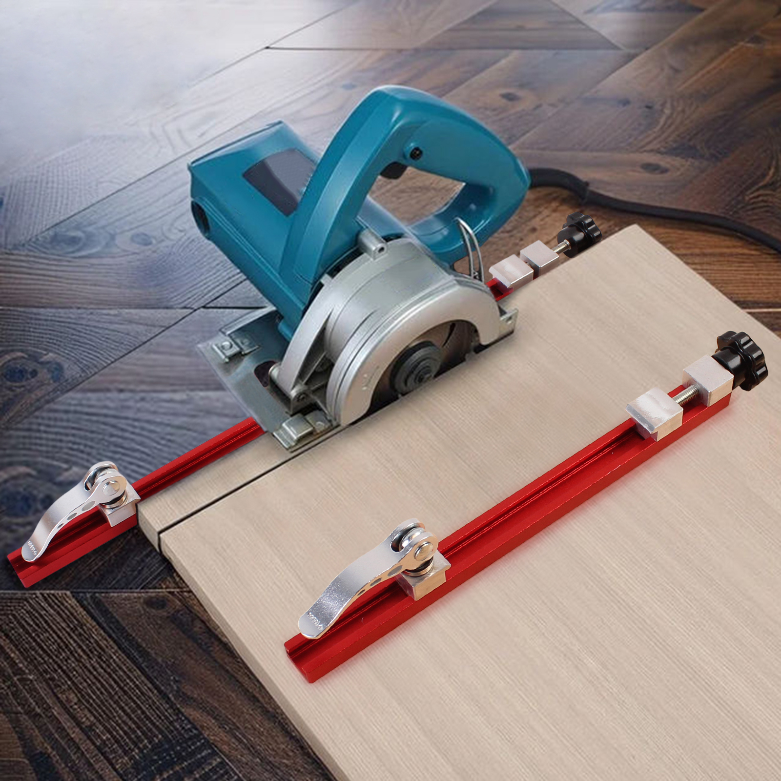 Riel guía de sierra Circular, guía de Base de máquina de corte ajustable de precisión para carpintería, guía de corte y fresado, 1 ud.