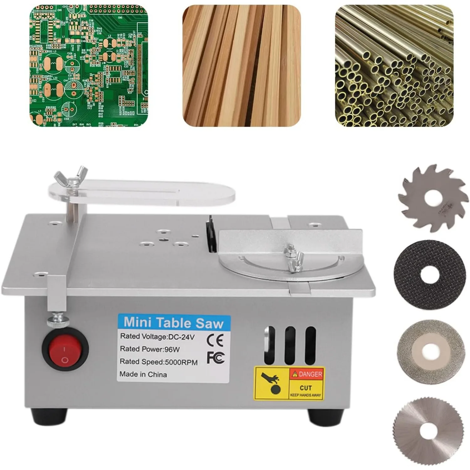 Multifunktionale Mini-Sägemaschine, 7-Gang-einstellbares Netzteil, DC24V/96W, präzises Laserschneiden, ideal für die Modellbau