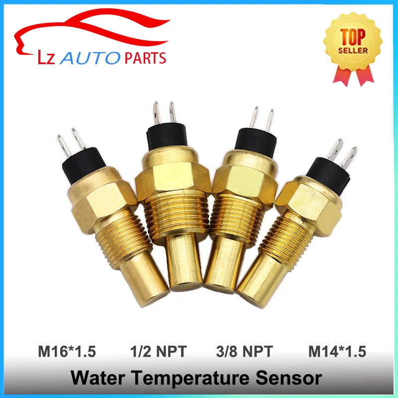 Curto M16 * 1.5 1/2 21mm 3/8 17mm NPT M14 * 1.5 Sensor de temperatura da água do motor diesel para VDO 98 ± 3 ℃   Gerador universal de alarme