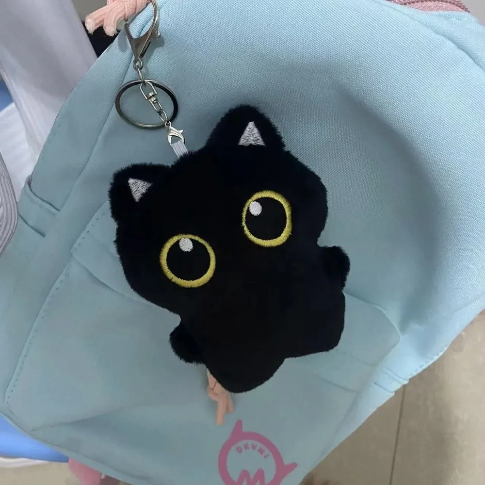 CuteBlack-muñeco de peluche de gato, colgante pequeño, almohada de peluche, cojín Ins, muñeco de peluche de gato negro para niño y niña, regalos de cumpleaños