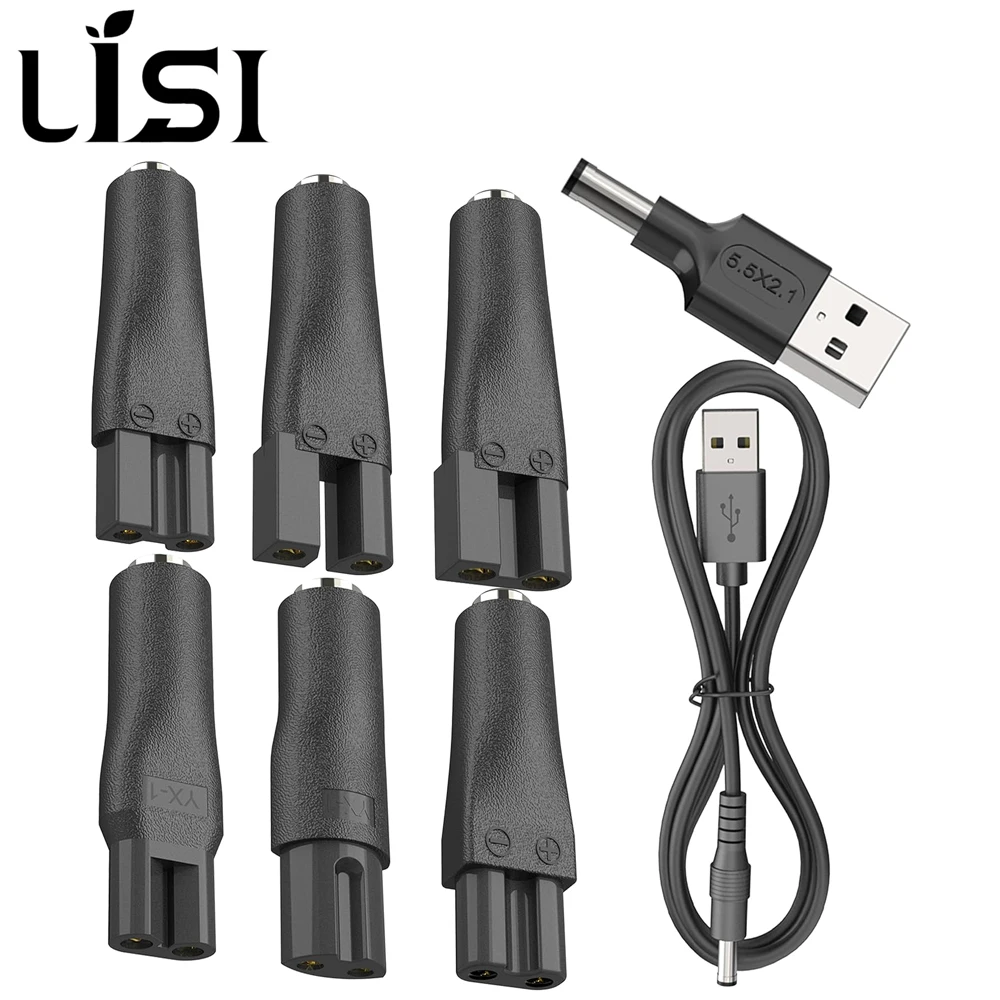 Lisi 8 peças cabo de alimentação 5v carregador de substituição adaptador usb adequado para todos os tipos de cortadores de cabelo, aparadores de barba, barbeadores