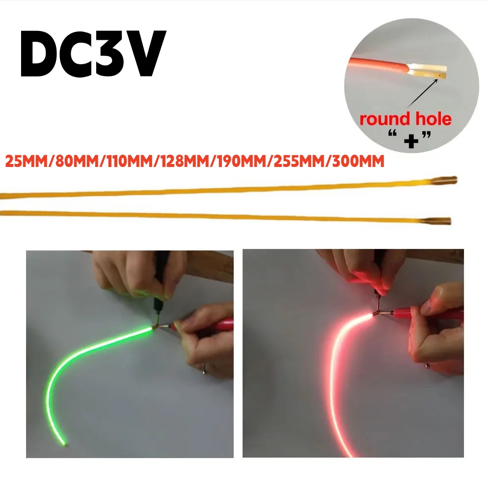 Free Cut COB LED Гибкая нить накаливания DC 3 В 25 мм 80 мм 128 мм 190 мм 300 мм Ретро Лампа Эдисона Детали лампы Светодиодная диодная лента Декор