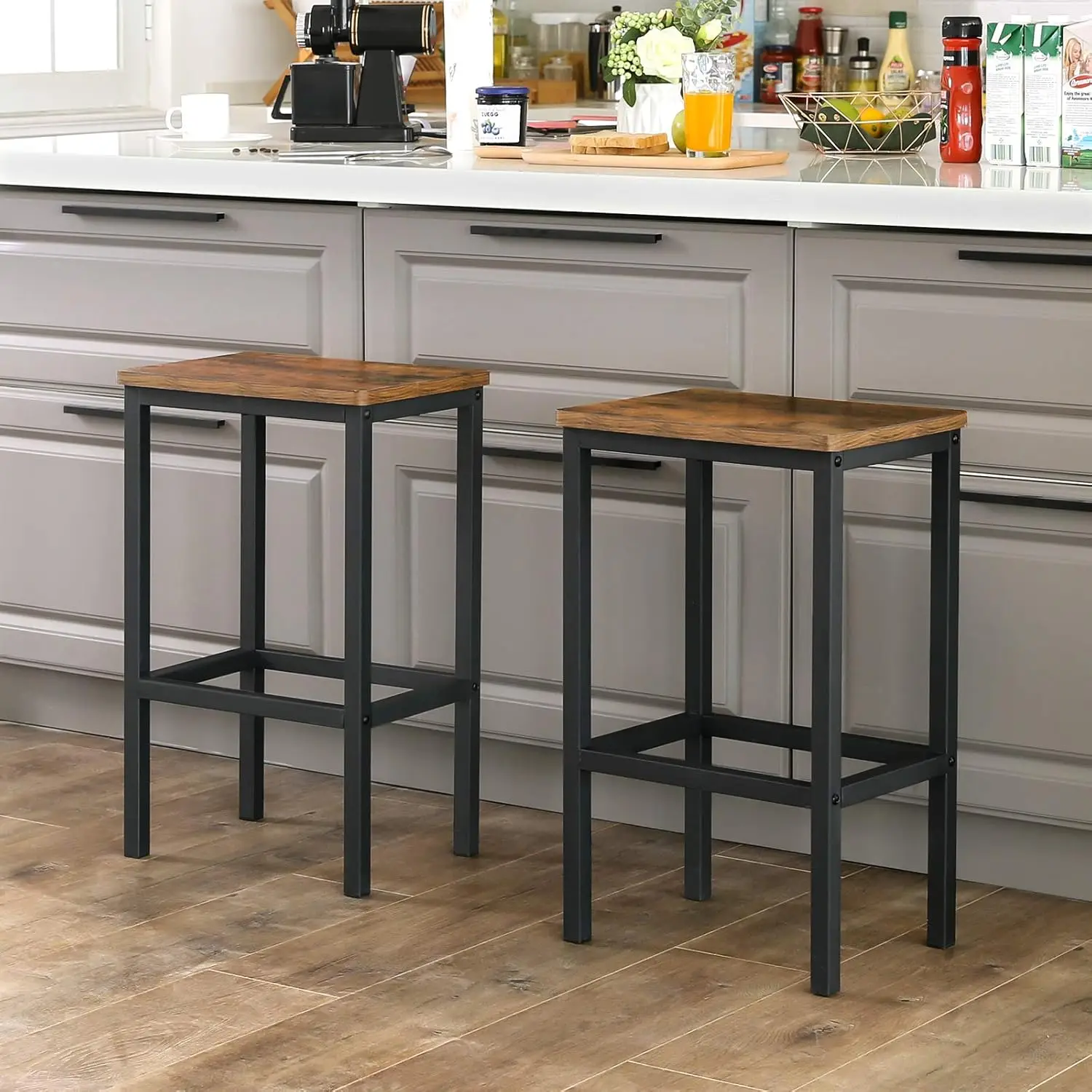 VASAGLE Barhocker Barstühle (Set, 2 St., 2er), bis 120kg belastbar