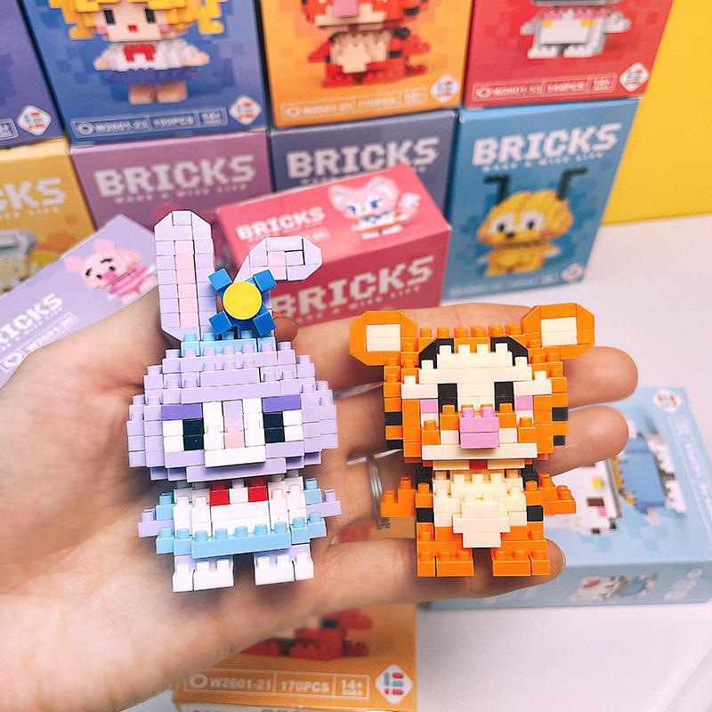 Disney 108 estilo Stitch LinaBell Hello Kitty bloques de construcción princesa dibujos animados Figrues ladrillos juguetes de montaje para niños modelo regalo