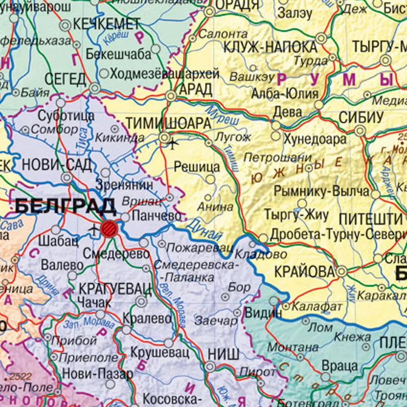 家の壁の装飾、オフィスと学校の教育用品、ロシア語の言語、59x84cmのキャンバスの仏の地図
