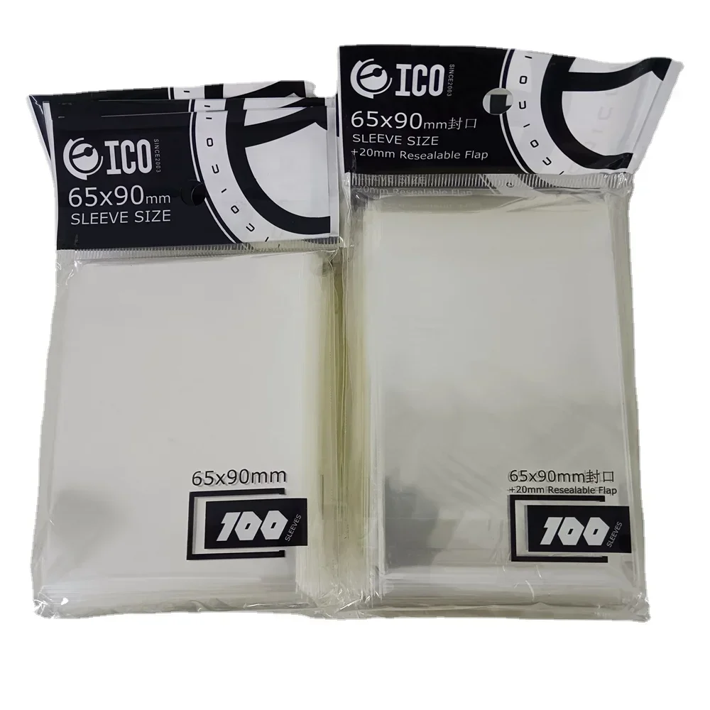 100 peças 65x90mm mangas transparentes para cartas tcg protetor de cartas colecionáveis escudo de tarô jogos de tabuleiro capa mágica pkm