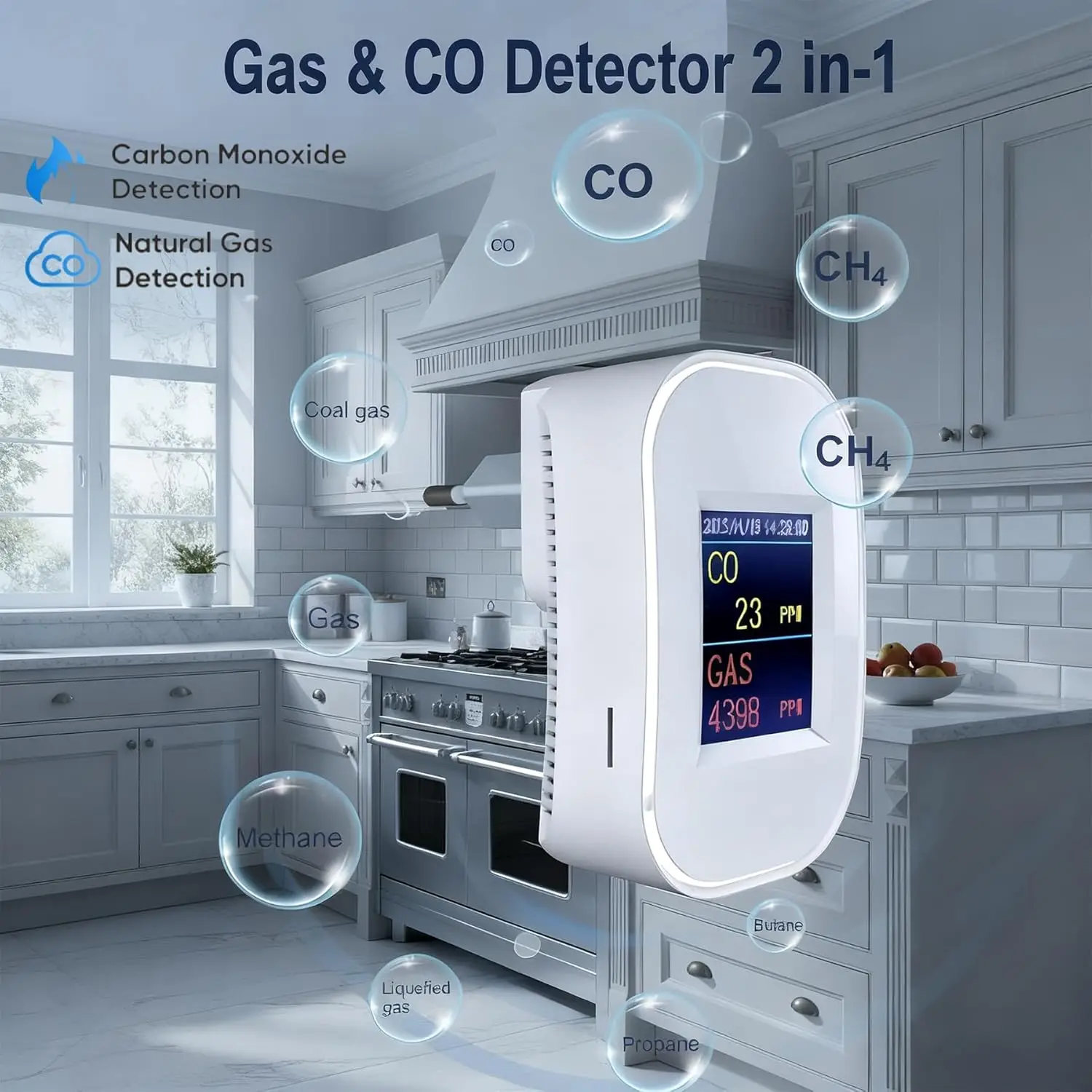 Tuya Smart Life Детектор утечки природного газа и угарного газа Wi-Fi Ch4 Метан Горючий утечка угля Домашний датчик сигнализации для газа