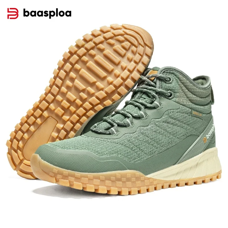 Baasploa inverno feminino tênis de pelúcia botas de neve quentes antiderrapantes sapatos impermeáveis botas ao ar livre sapatos de caminhada