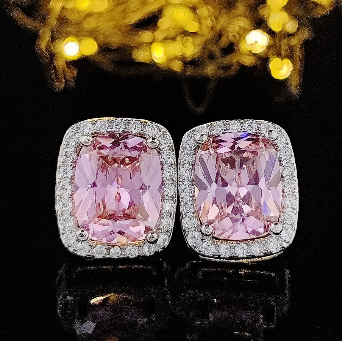 14 Anting Modis Gaya Pink AAA Zirkon 925 Perak Murni Korea Menggantung Anting-Anting Gantung Hati Panjang untuk Hadiah Pesta Wanita Perhiasan