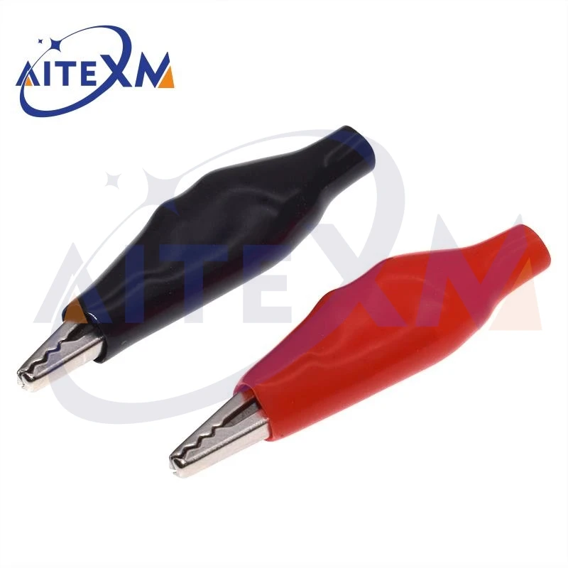 AITEXM 2 ชุด/20 PCS คลิปจระเข้ไฟฟ้า DIY จระเข้ Double-ended คลิปจระเข้ Roach คลิปทดสอบสายจัมเปอร์ 46 ซม.