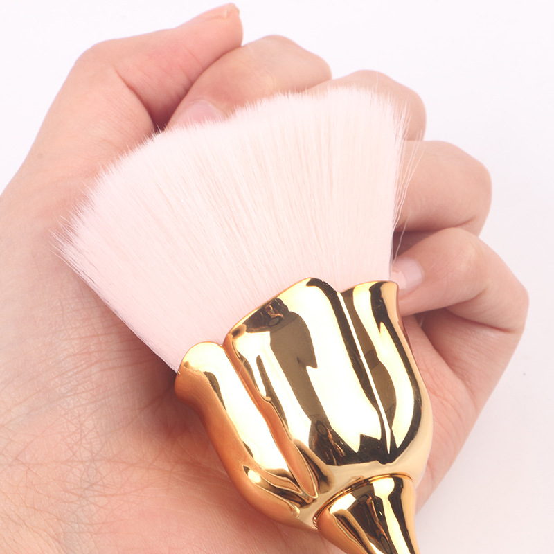 Cepillo suave en forma de rosa para manicura, cepillo para polvo para decoración de uñas, cepillo para polvo de uñas, esmalte de Gel, limpieza de polvo, herramienta, suministros para uñas