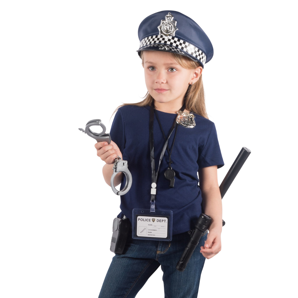 WizKidz 警察おもちゃセット 警察バトン手錠付き おもちゃの銃 警察帽子 子供用 ロールプレイ ドレスアップ ごっこ遊び アクセサリー ギフト