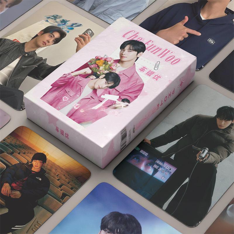 50 шт./компл. Cha EunWoo лазерная ломо-карта корейская звезда мини-открытка HD фотокарта коллекционные карты для фанатов