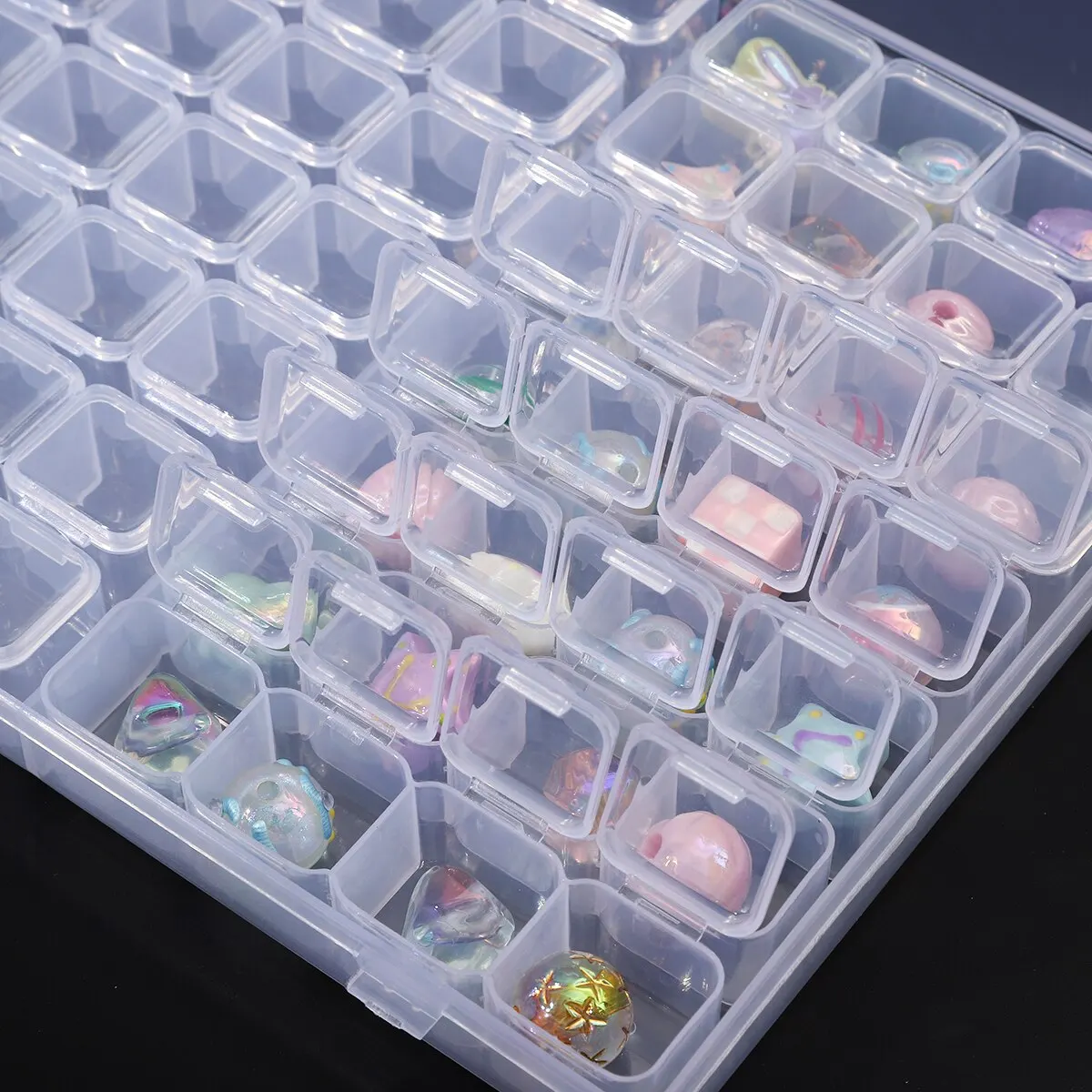 1pc56 Adjustable Plastic Nail Accessories Storage Box Tool Box Detachable Box Independent Grid Small Accessories Storage Box