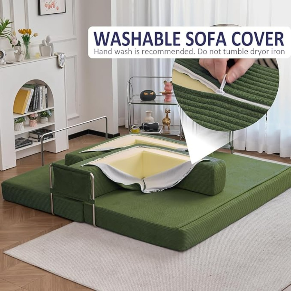 Folding Sofa Bed Convertable Corduroy Couch King Size Floor Sleeper 4-in-1 Modular Sofa Fold Out Futon Lounge Comfy Lazy cama