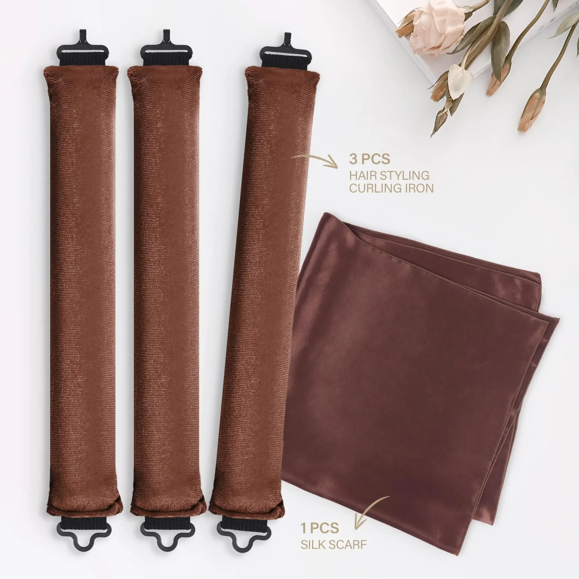 4Pcs/set Heatless Velvet Hair Curler  Lazy Curls Heatless Curls Overnihght Heatless Blowout Styling Tools Hair Curlers to Sleep