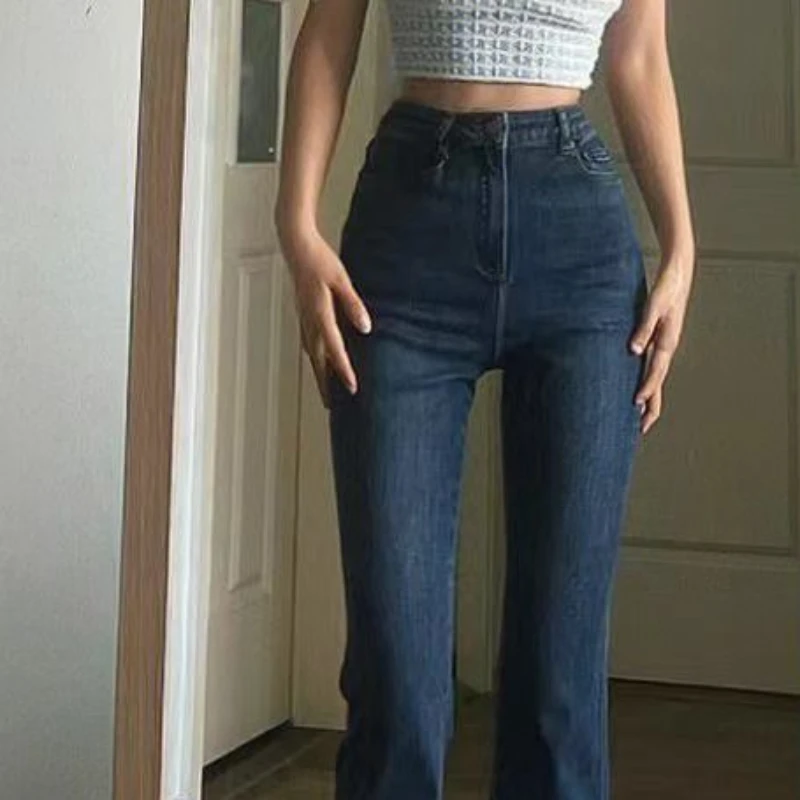 Брюки женские прямые в стиле ретро, с высокой талией