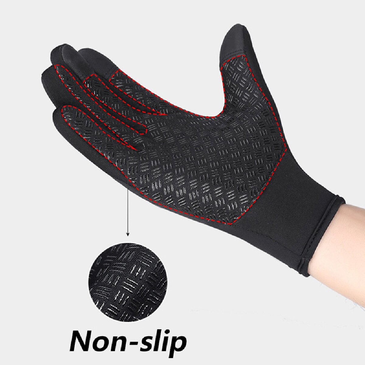 Windproof Warm Gloves For Winter Anti Slip Silicon Touch Screen Full Finger Cold-proof Bicycle Cycling Touchscreen Sport Gloves