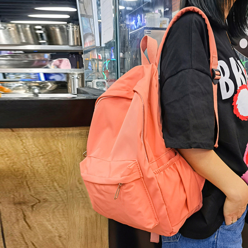 여성 Schoolbag 방수 대용량 학교 배낭 부드러운 지퍼 솔리드 컬러 십대 소녀 캐주얼 데이 팟 가방 학생 공급