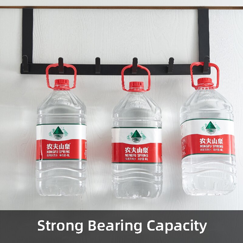 Ganchos sobre la puerta, 5 ganchos, organizador de baño para el hogar, estante para ropa, abrigo, sombrero, colgador de toallas, accesorios de baño y cocina