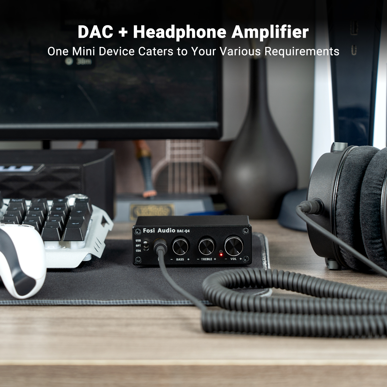 Fosi Audio Mini Stereo USB игровой ЦАП и усилитель для наушников аудио конвертер адаптер для дома/настольного компьютера/активных динамиков