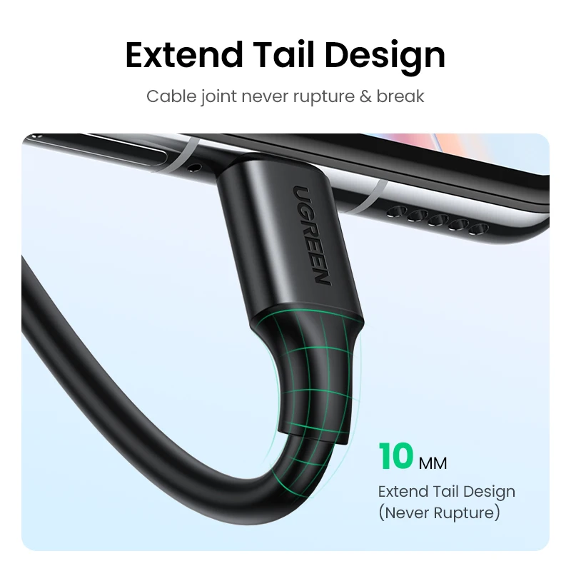 UGREEN-Cable USB tipo C de carga rápida, Cable de datos, 3A, para iPhone 15, Samsung S23, Xiaomi 11 Pro