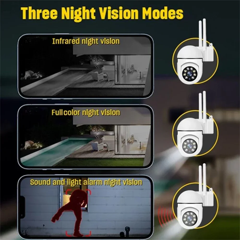 8MP Wifi Camera Wireless Security PTZ IP Camera AI Human Tracking 2-Way Audio CCTV Camera 4X Digital Zoom Cam Color Night Vision