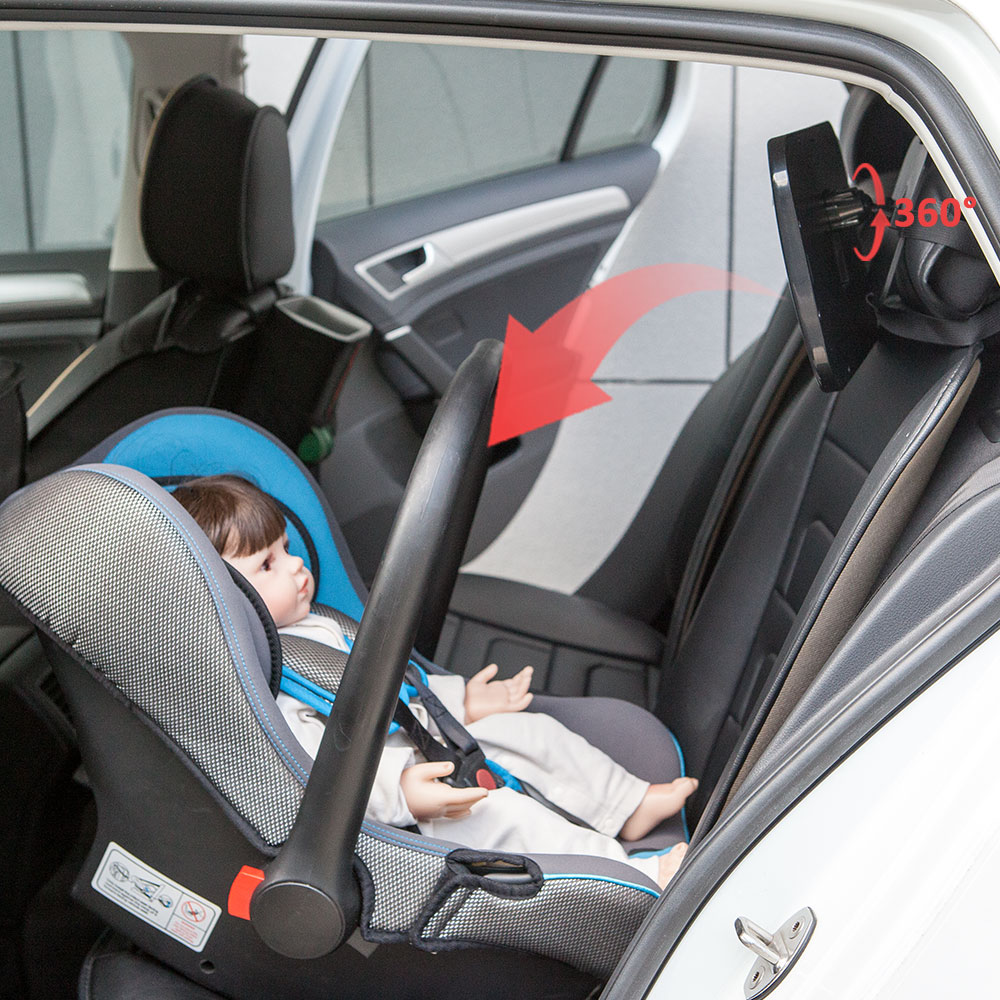 チャイルドシート用の調整可能な安全ミラー,リアボード,子供用のクリアビュー,360度の回転,安全バックミラー