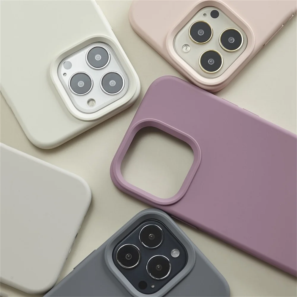 Original Phone Case For iPhone 16 15 11 12 13 14 Pro Max Luxury Liquid Silicone Cases For 7 8 Plus X XS XR Shockproof Soft Cover