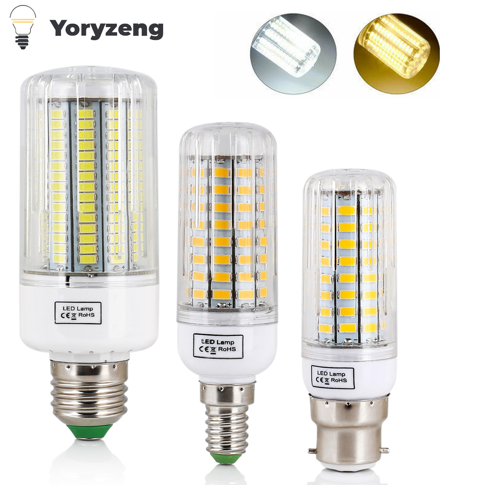E27 E14 B22 Bombillas LED de maíz con tapa de bayoneta con tornillo SES 7W 12W 30W 45W Ultra brillantes 165LED Reemplazar lámparas halógenas de 150W