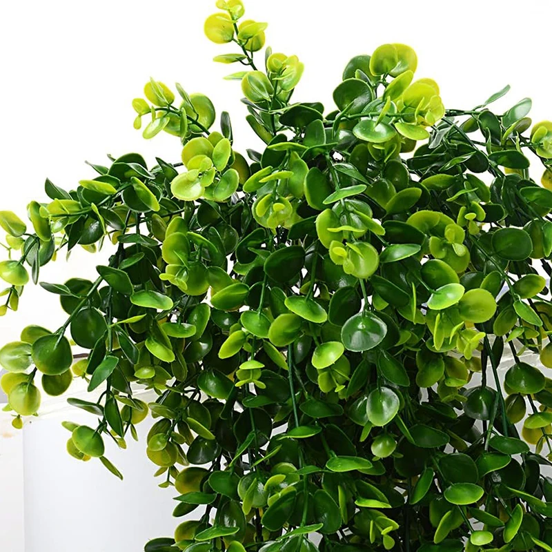 Piante artificiali sospese Foglia di eucalipto finto Vite verde Piante di plastica resistenti ai raggi UV per esterni per la decorazione domestica di nozze fai da te