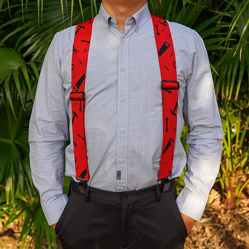 Bretelle da uomo MELOTOUGH completamente elastiche 2 pollici di larghezza X back bretelle da lavoro pesanti