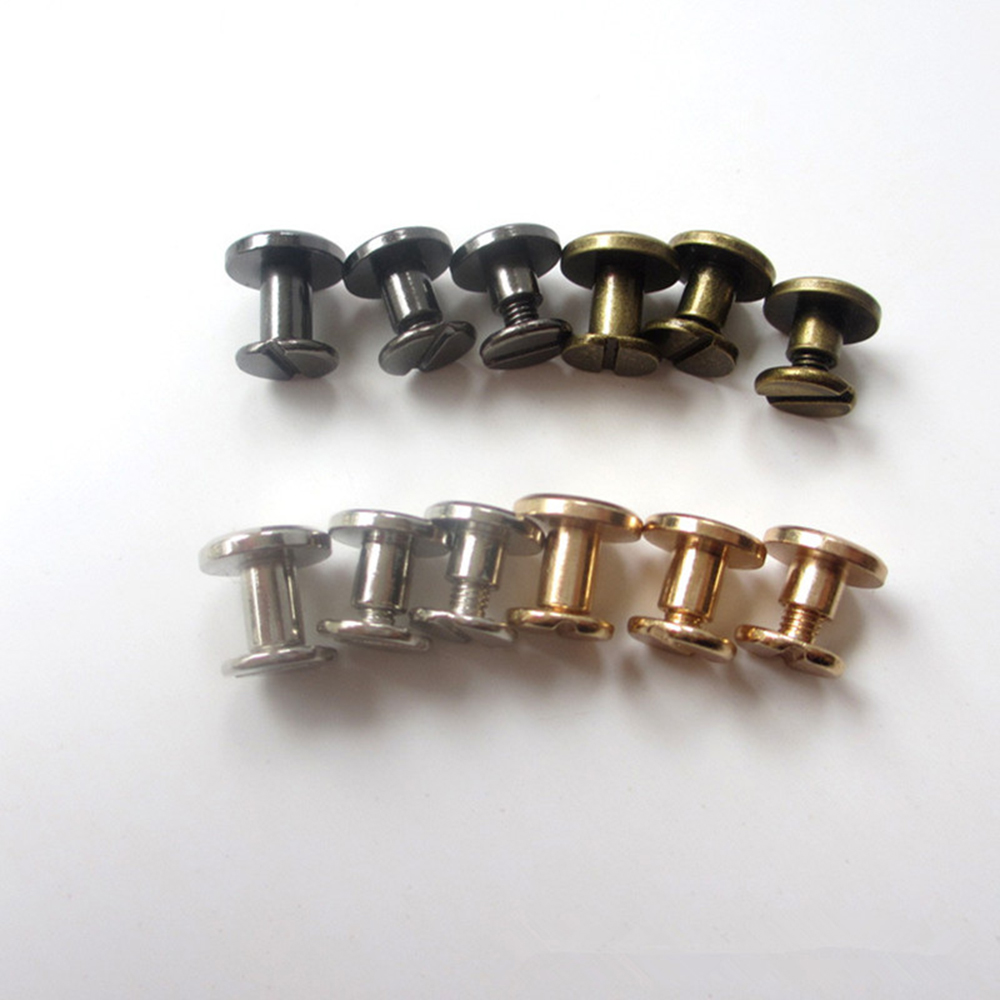 10 pcs 5/6.5/8mm Luggage Craft Cloth Button Clothes/Bag/Shoes Solid Nail Bolt Leather Craft Strap Rivets Screw Round Head Screws